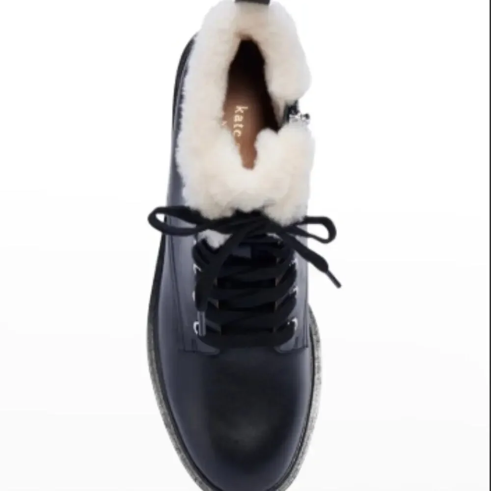 Kate Spade New York Jemma Lugged Sole Ankle Combat & Lace-up Boot Black